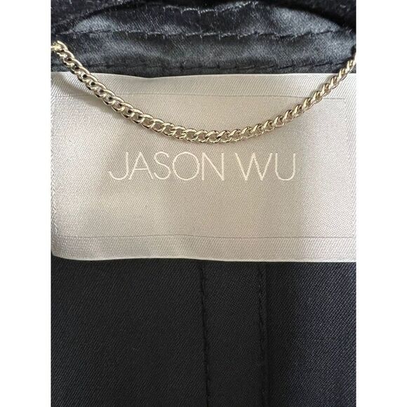 JASON WU Black Waist Belted Multi-zipper Moto Jacket Size 2 - Picture 4 of 8